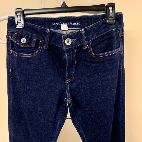 🎉HP🎉 Size 25 New Banana Republic Jeans Dark Denim - Picture 3 of 8